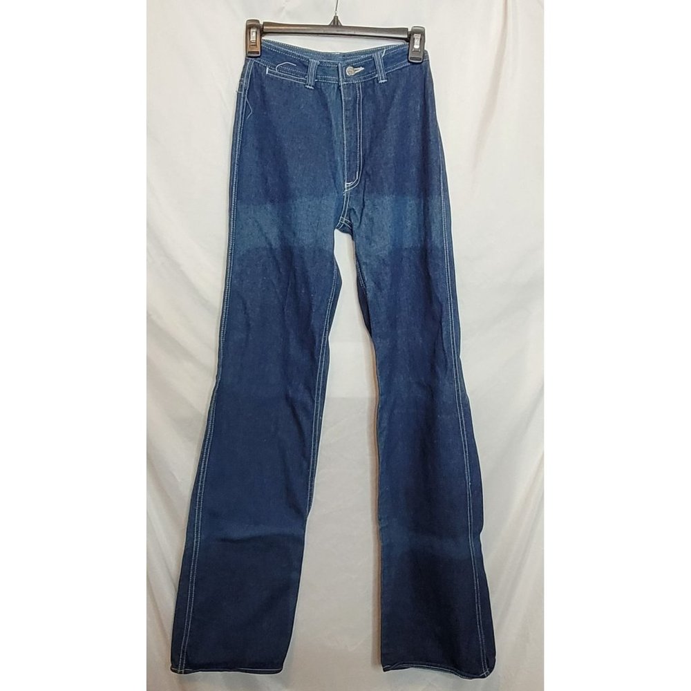 Retro 70s 80s Bon Bon Denim Jeans Size 7 Embroidered Have Fading